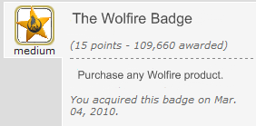 Congratulations! You just won the Wolfire Badge and 15 points!