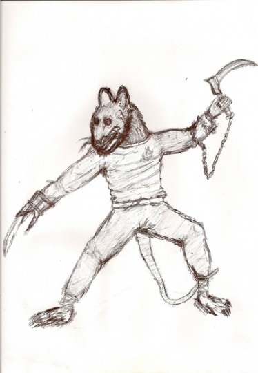 Rat warrior modeled to be like a ninja.