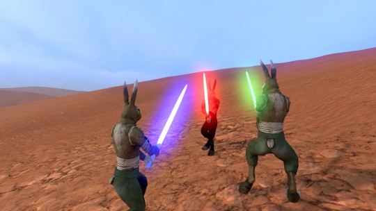 Just redownloaded the Lightsaber mod, yup, they look pretty darn good too (ps, i was sith and won)